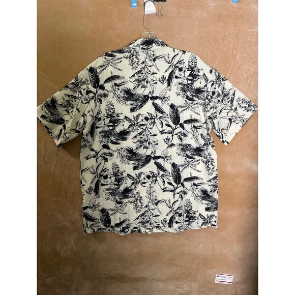 Dazy Women's Floral Print Button Down Short Sleeve Shirt Top - Size L - Picture 5 of 9